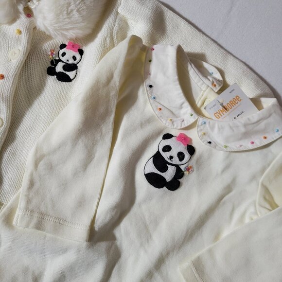 Gymboree Vintage Little Panda NWT 3-6 month sweater & Bodysuit set. Located A23 - Picture 2 of 3